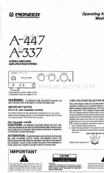 Pioneer A-447 Operating Instructions Manual