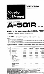 Pioneer A-501R/HB Manual de serviço