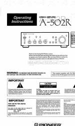 Pioneer A-502R Manuale di istruzioni per l'uso