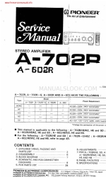 Pioneer A-702R 서비스 매뉴얼