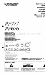 Pioneer A-777 Panduan Petunjuk Pengoperasian