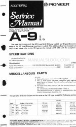 Pioneer A-9 S/G Service Manual