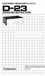 Pioneer D-23 Manual de Instruções