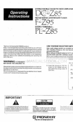 Pioneer DC-Z85 Operating Instructions Manual