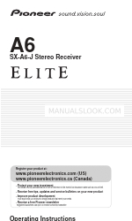 Pioneer ELITE A6 Operating Instructions Manual