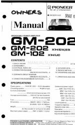 Pioneer GM-102 Owners Manul