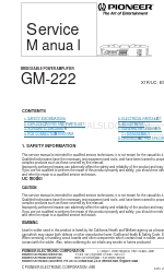 Pioneer GM-222 Service Manual