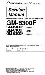 Pioneer GM-6300F/XU/CN5 Service-Handbuch