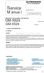 Pioneer GM-X524 Service Manual