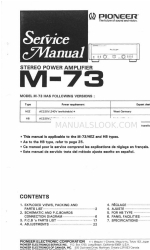 Pioneer M-73 Manual de servicio