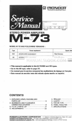 Pioneer M-73HB Manual de servicio