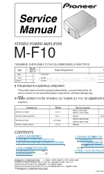 Pioneer M-F10 Manual de servicio