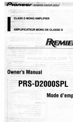 Pioneer PRS-D2000SPL - Premier Amplifier Panduan Pemilik