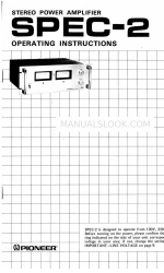 Pioneer SPEC-2 Instrukcja obsługi