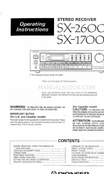 Pioneer SX-2600 Panduan Petunjuk Pengoperasian