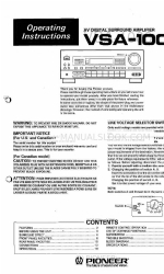 Pioneer VSA-1000 Manual de Instruções