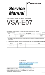 Pioneer VSA-E07 Manual de servicio