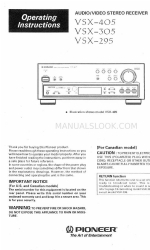 Pioneer VSX-405 Operating Instructions Manual