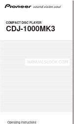 Pioneer CDJ 1000MK3 - Professional CD/MP3 Turntable 取扱説明書