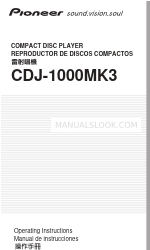 Pioneer CDJ 1000MK3 - Professional CD/MP3 Turntable Betriebsanleitung