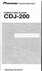 Pioneer CDJ 200 - Pro Cd/Mp3 Player Operating Instructions Manual