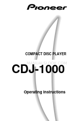 Pioneer CDJ-1000 Operating Instructions Manual