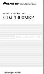 Pioneer CDJ-1000MK2 Operating Instructions Manual