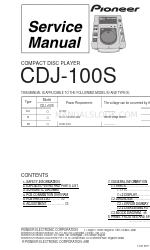 Pioneer CDJ-100S Service-Handbuch