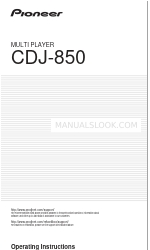 Pioneer CDJ-850 Operating Instructions Manual