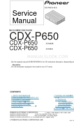 Pioneer CDX-P650 Service Manual