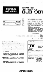 Pioneer CLD-901 Operating Instructions Manual