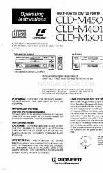 Pioneer CLD-M301 Operating Instructions Manual
