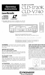 Pioneer CLD-V740 Operating Instructions Manual