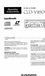 Pioneer cld-v850 Operating Instructions Manual