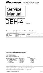 Pioneer DEH-4 Service Manual