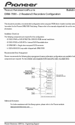 Pioneer DRM-7000 Product Information Bulletin