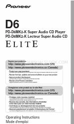 Pioneer Elite PD-D6MK2-K
Elite D6 Manuel d'utilisation