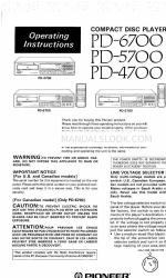 Pioneer PD-4700 Руководство по эксплуатации