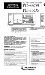 Pioneer PD-F505 Operating Instructions Manual