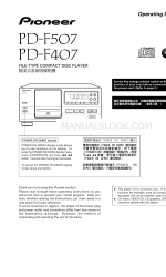 Pioneer PD-F507 Operating Instructions Manual