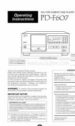 Pioneer PD-F607 Manuel d'utilisation