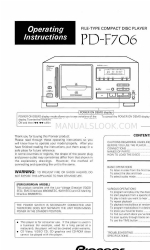 Pioneer PD-F706 Manuel d'utilisation