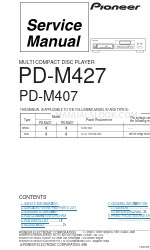 Pioneer PD-M407 Onderhoudshandleiding