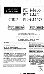 Pioneer PD-M435 Operating Instructions Manual