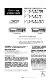 Pioneer PD-M435 Operating Instructions Manual