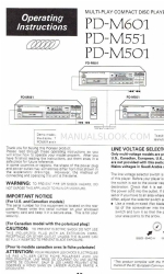 Pioneer PD-M501 Manual de Instruções