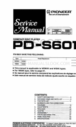 Pioneer PD-S601 Manuale di servizio