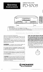 Pioneer PD-S705 Operating Instructions Manual