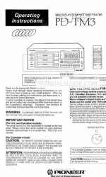 Pioneer PD-TM3 Інструкція з експлуатації Посібник з експлуатації