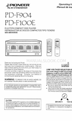 Pioneer PDF904 Operating Instructions Manual